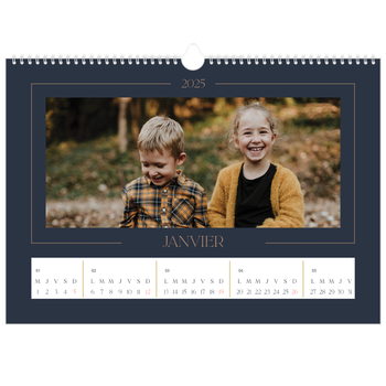 Calendrier photo A3 — Bleu de Prusse