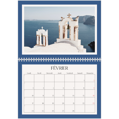 Calendrier photo A4 double (30 x 40 cm) — Couleurs classiques [Février]
