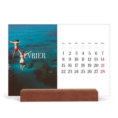 Calendrier de bureau support bois - paysage   — Évasion sans fin [Février]