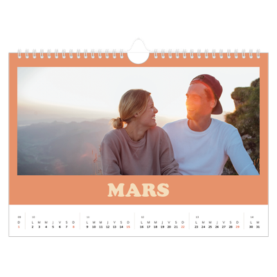 Calendrier photo A4 — Cadres rétro [Mars]
