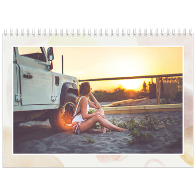 Calendrier photo A4 double (30 x 40 cm) — Pluie d'aquarelle [couverture]
