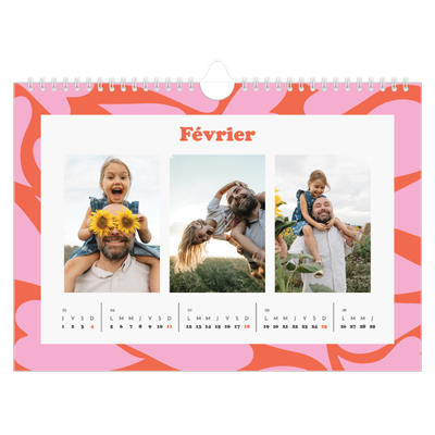 Calendrier photo A4 — Jeu de motifs [Février]