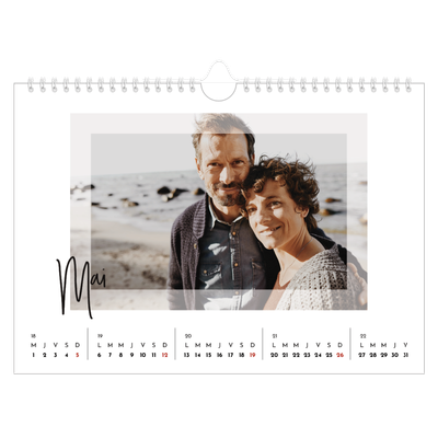 Calendrier photo A4 — Cadre clair [couverture]