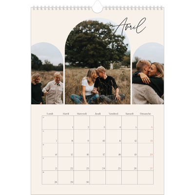 A3 Calendrier annuel — Arche de souvenirs [Avril]