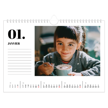 Calendrier photo A4 — Sérif et moments