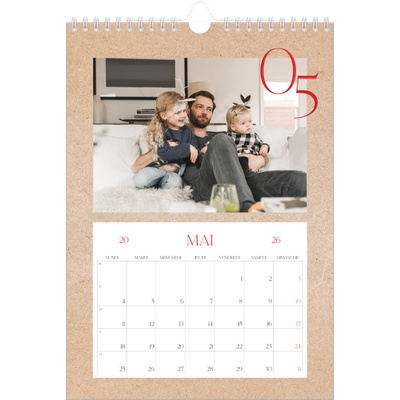 Calendrier photo A4 (20 x 30 cm) — Touches de rouge [couverture]