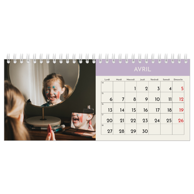 Calendrier de bureau — Chapitres pastel [Avril]