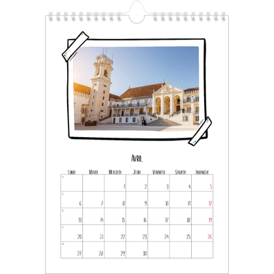 Calendrier photo A4 (20 x 30 cm) — Instants d'album photo [Avril]