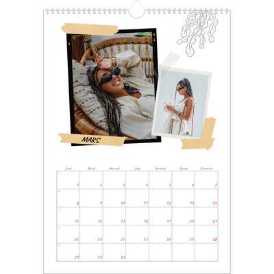 A3 Calendrier annuel — Esprit scrapbook [Mars]