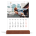 Calendrier de bureau support bois - portrait  — Superposition pinceau [Mars]