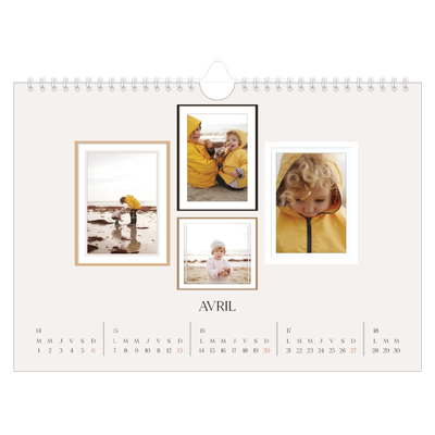 Calendrier photo A4 — Galerie de mur photo [Avril]