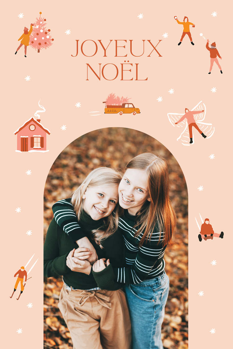 Faire-part & Cartes — Bonhomme de neige et skis