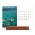 Calendrier de bureau support bois - paysage   — Superposition classique [Février]