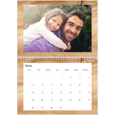 Calendrier photo A4 double (30 x 40 cm) — Rustique [Février]