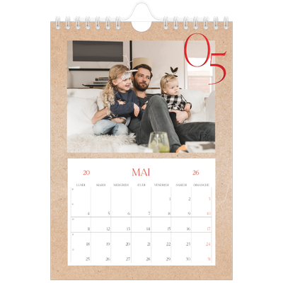 Calendrier photo A5 — Touches de rouge [couverture]