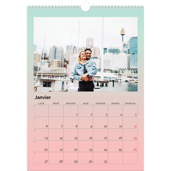 Calendrier photo A3 — Dégradé pastel