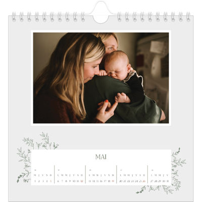 Calendriers annuels carré — Fleurs dessinées [couverture]