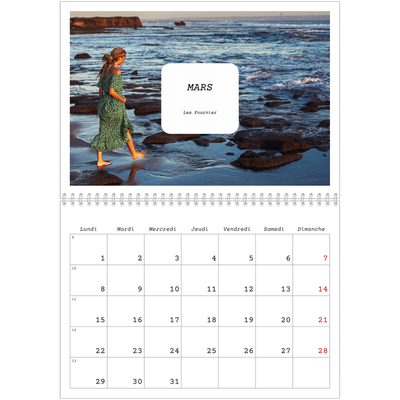 Calendrier photo A4 double (30 x 40 cm) — Toute l'histoire [Mars]