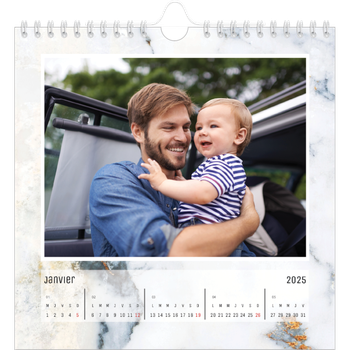 Calendrier photo carré — Effet marbre