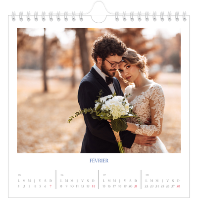 Calendriers annuels carré — Classique cobalt [Février]
