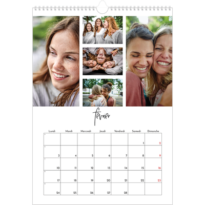 A3 Calendrier annuel — Arrangements photo [Février]