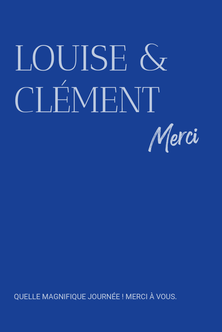 Carte de remerciement — Classique cobalt