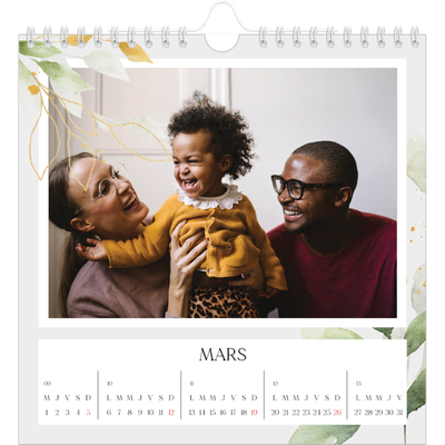 Calendriers annuels carré — Éclaboussure florale [Mars]