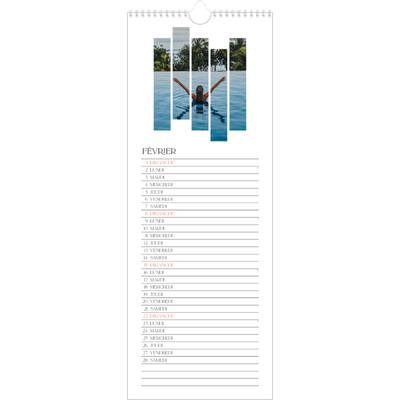Calendrier mural long  — Fragments de voyage [Février]