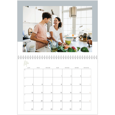 Calendrier photo A4 double (30 x 40 cm) — Palette naturelle [couverture]