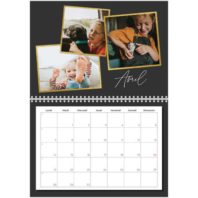 Calendrier photo A4 double (30 x 40 cm) — Tellement de souvenirs [Avril]