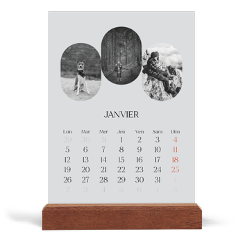 Calendrier de bureau support bois - portrait — Sur la route