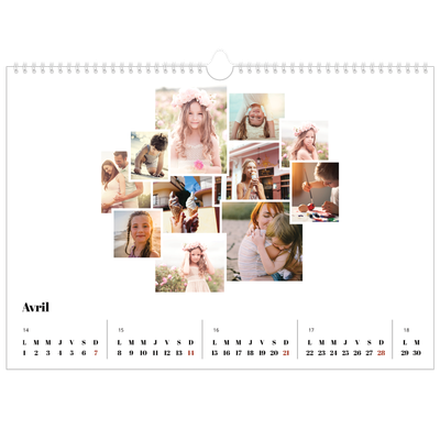Calendrier photo A3 — Formes et collage [Avril]