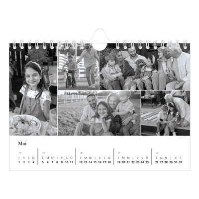 Calendrier photo A5 — Noir et blanc élégant [couverture]