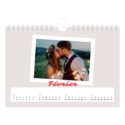 Calendrier photo A5 — Signature carmin [Février]