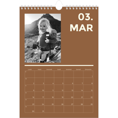 Calendrier photo A4 (20 x 30 cm) — Contemporain audacieux [Mars]