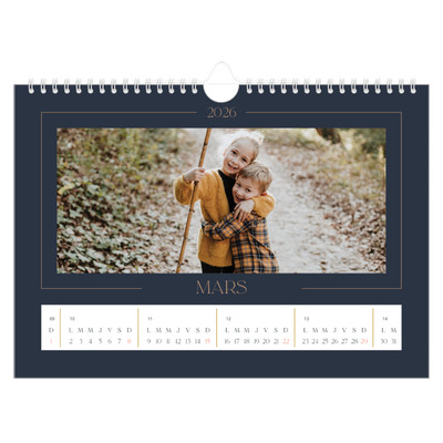 Calendrier photo A4 — Bleu de Prusse [Mars]