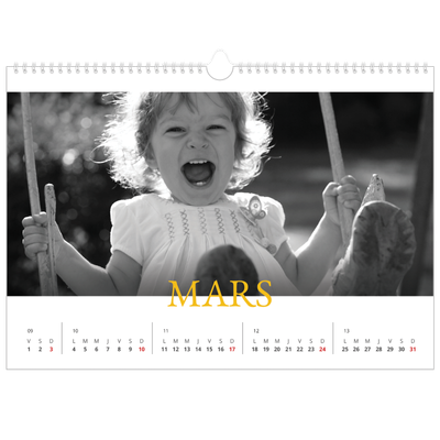 Calendrier photo A3 — Style héritage [Mars]