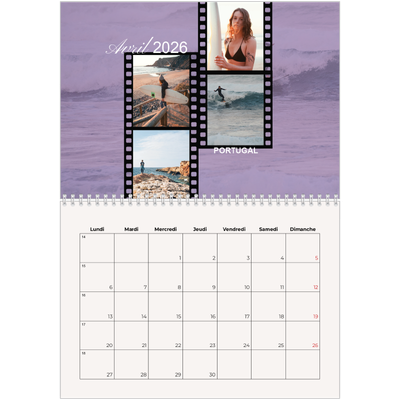 Calendrier photo A4 double (30 x 40 cm) — Envie d'aventures [Avril]