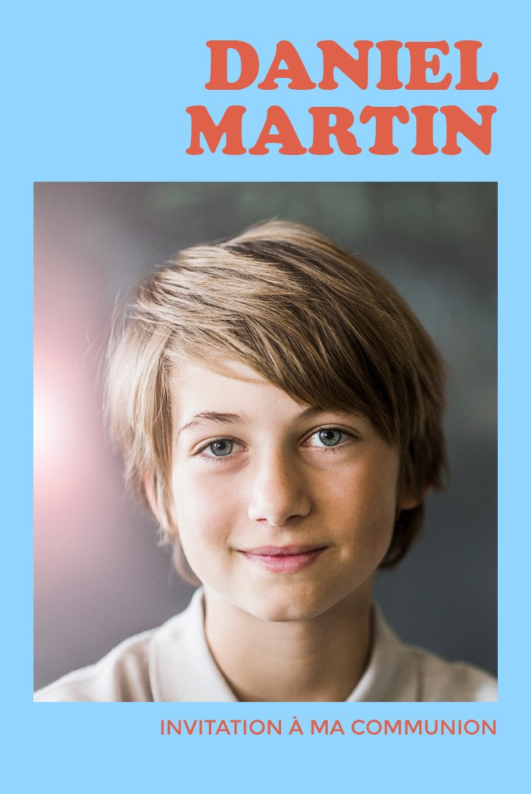 Cartons d'invitation — Communion rétro