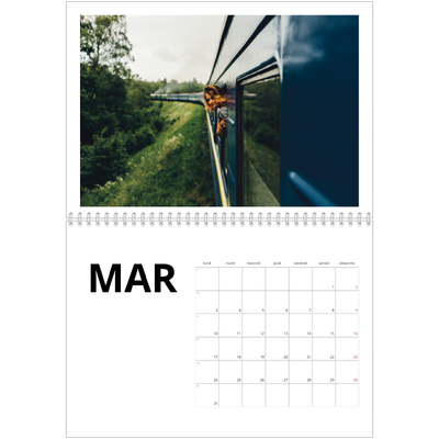 Calendrier photo A4 double (30 x 40 cm) — Espace blanc [Mars]