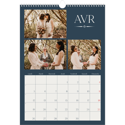 A3 Calendrier annuel — Ardoise et sérifs [Avril]