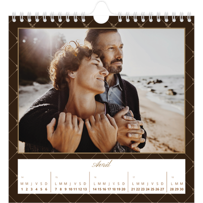 Calendriers annuels carré — Noir et blanc vintage [Avril]