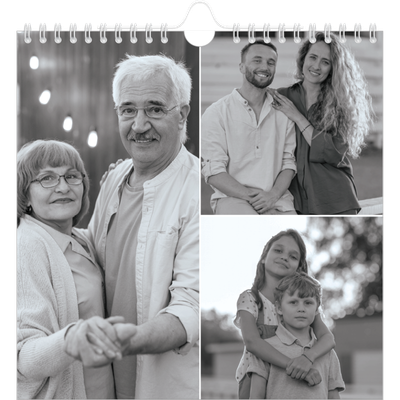 Calendriers annuels carré — Noir et blanc élégant [couverture]