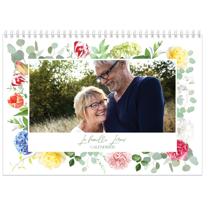Calendrier photo A4 double (30 x 40 cm) — Fleurs traditionelles [couverture]