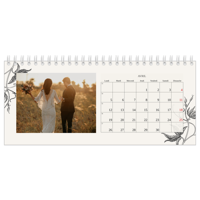 Calendrier de bureau — Encre & lierre [Avril]