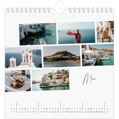 Calendriers annuels carré — Escapade citadine [Mai]