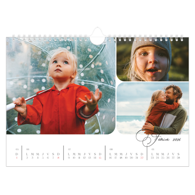 Calendrier photo A4 — Instantanés et calligraphie [Février]