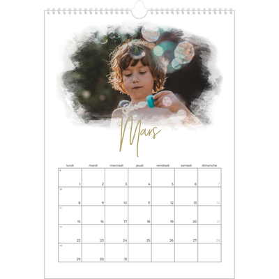 A3 Calendrier annuel — Effet photo [Mars]