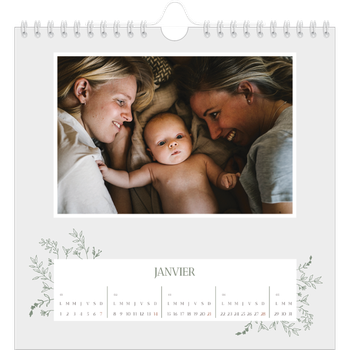 Calendrier photo carré — Fleurs dessinées