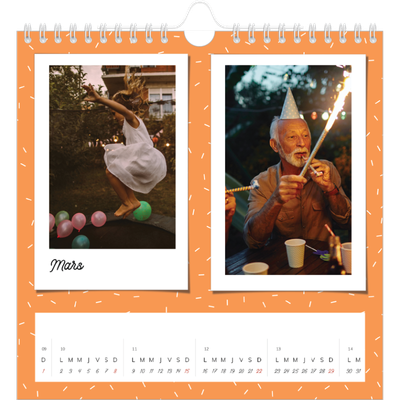 Calendriers annuels carré — Cliché rétro pop [Mars]